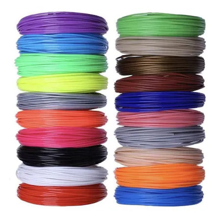 Set 10 Filamente PLA colorate pentru Creion inteligent imprimare 3D, 100 METRI,1.75mm, Multicolor