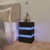 VidaXL Dulap noptieră cu LED negru lucios 45x35x67cm lemn prelucrat 326847