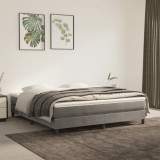 Saltea pat 160x220x20 cm, arcuri, catifea gri deschis. Confortabila, durabila. Suport spate/burta.