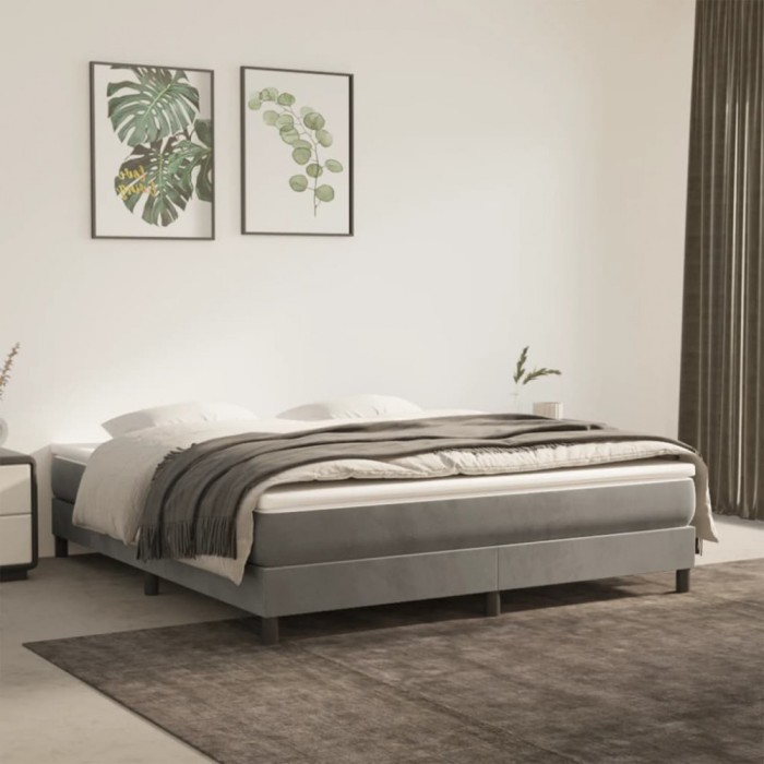 vidaXL Cadru de pat fără saltea, gri deschis, 180x200 cm, catifea 3120784