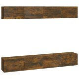 Cumpara ieftin Dulapuri TV de perete, 4 buc, stejar afumat, 100x30x30 cm
