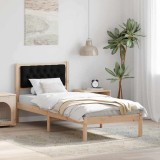VidaXL Cadru de pat cu headboard Negru 75 x 190 cm țesătură 878231