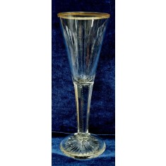 Pahar mare din cristal bizotat decorat cu aur coloidal