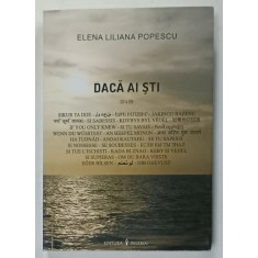 DACA AI STI 22 x 29 , de ELENA LILIANA POPESCU , poezii traduse in 29 de limbi , 2015