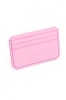 Portcard minimalist din piele naturala, lucrat si cusut manual, Leto, Handmade, Roz, Produs in Romania, Elyk Creation