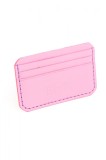 Cumpara ieftin Portcard minimalist din piele naturala, lucrat si cusut manual, Leto, Handmade, Roz, Produs in Romania, Elyk Creation