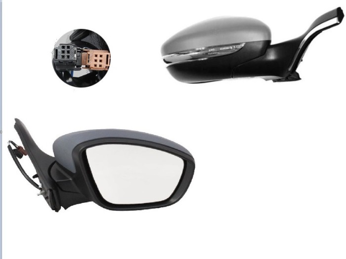 Oglinda exterioara Peugeot 2008, 03.2013-, Peugeot 208, 04.2012-, Dreapta, Crom, electrica, Cu incalzire, carcasa prevopsita, grunduita, Convex, View