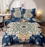 Cumpara ieftin Lenjerie pat single,bumbac finet,4 piese,cearceaf cu elastic 140x200cm,cearceaf pilota 155x205cm,2 fete de perna 55x80cm-A1243