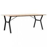 Cumpara ieftin Masa bucatarie, cadru Y, 200x100x75,5cm lemn masiv pin si Otel