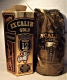 RARE WHISKY EXCALIBUR, GOLD - 12YO, CL 75 GR, 43, ANI 60/70 IMP. CINZANO ITALY, Europa, Rosu, Sec