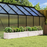 Gossi jardiniere de gradina, 2 buc., alb, lemn masiv de pin