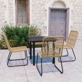 vidaXL Set mobilier de exterior, 5 piese, poliratan și sticlă 3060238