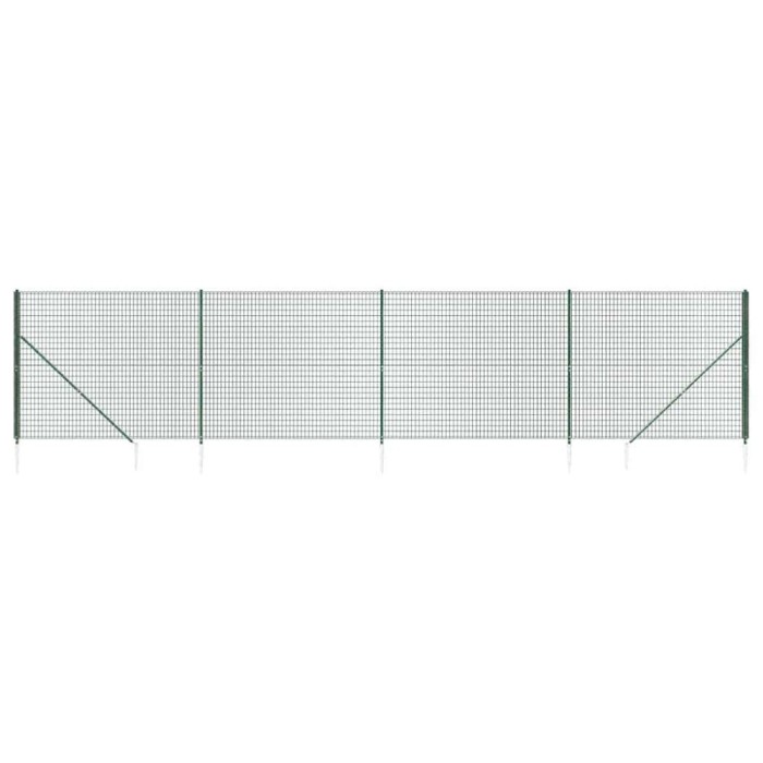 Gard plasa de sarma cu tarusi de fixare, verde, 2,2x10 m