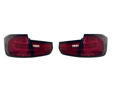 Set stopuri, lampa spate BMW Seria 3 (F30), 01.2012-2015, partea stanga, dynamic indicator; LED; rosu, transparent; TUNING, foto