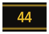 Sticker autoadeziv nr. 44 - Signetten SAFE auriu pe fundal negru