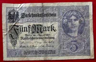Germania 5 Mark 1917 seria 923 ** foto