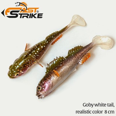 Shad Fast Strike Goby, GWT Goby White Tail, 8cm, 5.8g, 10buc/pac foto