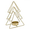 Suport Lumanare, Model Brad Dublu, Auriu, 10x6.5x15.5cm, Metalic, Oem