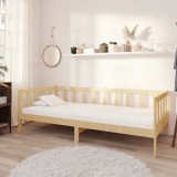 vidaXL Pat de zi cu saltea, 90x200 cm, lemn masiv de pin 3083609