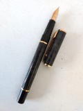 Stiloul Waterman Marble vintage, penita de aur si accente placate in aur, Franța