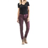 Cumpara ieftin Blugi Moto Dama Ixon Vicky Burgundy Cordura Denim Slim Fit Protectii CE (genunchi) Buzunare XS-XXL