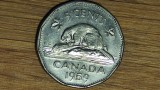 Cumpara ieftin Canada -moneda de colectie dodecagonala- 5 cents 1959 -Elisabeta- senzationala !, America de Nord
