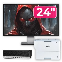 Pachet Calculator Second Hand HP ProDesk 800 G3 SFF, Intel Core i5-7500 3.40 - 3.80GHz, 16GB DDR4, 500GB SSD + 1TB HDD, DVD-ROM + Monitor 24&amp;quot; &amp; I