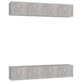 Cumpara ieftin Dulapuri TV, 4 buc., gri beton, 80x30x30 cm, lemn prelucrat