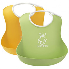 Set 2 Bavete Moi Soft Bib Green/Yellow foto