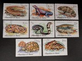 R&eacute;publique de Guin&eacute;e &ndash; Reptile și Amfibieni &ndash; Set 8 timbre &ndash; Obliterate