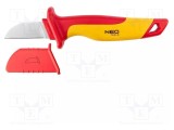 Cuțit izolat drept pentru electricieni 190mm 1kV NEO TOOLS