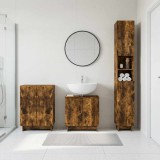 Cumpara ieftin Set de cabinet pentru baie cu 3 piese EDE Stejar fumuriu