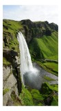 Tablou Canvas, "Cascade spectaculoasă &icirc;n inima naturii", Cascadă, Verdeață, Rocă, Apă, Munți, Natură, Cer, Splendoare, 26 x 39 cm, CMCLASS