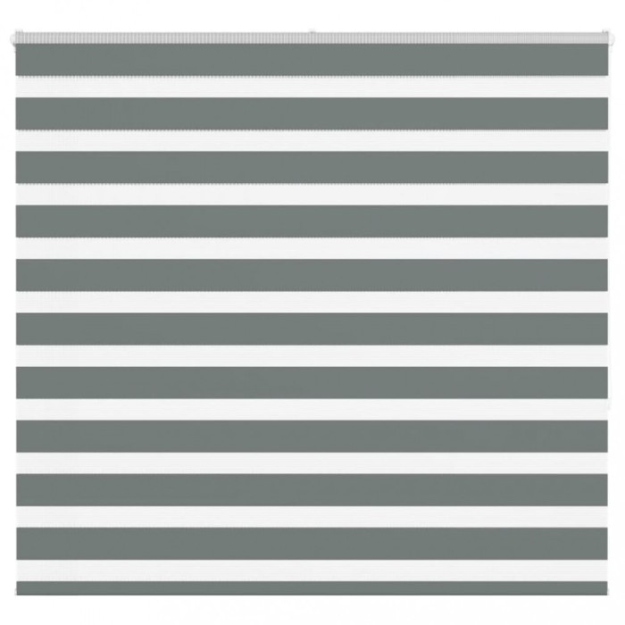 Jaluzea tip zebra gri &icirc;nchis lățime țesătură 150,9 cm poliester
