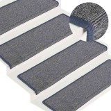 vidaXL Covorașe pentru scări, 30 buc., 65x21x4 cm, gri deschis și albastru, cu margini dreptunghiulare 3365780
