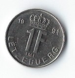 Moneda 1 franc 1991 - Luxemburg