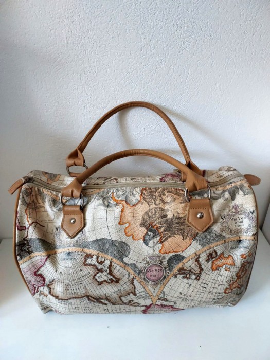 ** Poseta geanta Via Vee World Classic Map, 37x25x20cm