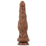 Dildo Greed cu Ventuza, PVC, Maro, 25 cm, Passion Labs