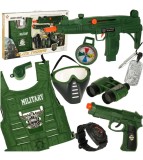 Set costum carnaval soldat pentru copii, vesta cu 9 accesorii, 4- 8 ani, Oem