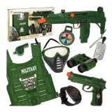 Set costum carnaval soldat pentru copii, vesta cu 9 accesorii, 4- 8 ani