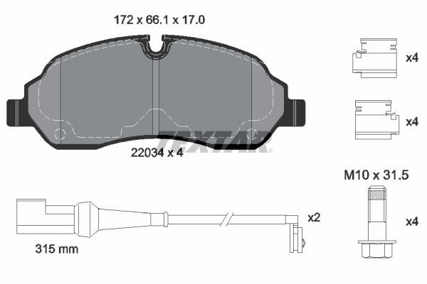 TEXTAR 2203401 Q+ set placute frana,frana disc