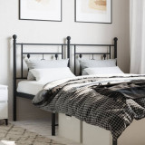 VidaXL Tăblie de pat metalică, negru, 140 cm