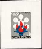 Romania 1971- Jocurile Olimpice SAPPORO 1972- COLITA NEDANTELATA LP.779 MNH**, Nestampilat