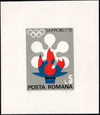 Romania 1971- Jocurile Olimpice SAPPORO 1972- COLITA NEDANTELATA LP.779 MNH**