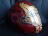 Casca Moticicleta Iron Man Vopsita Artistic la Comanda in Florida, SUA - Custom Airbrushed cu aerograf airbrush - si cu vizor de rezerva!, M