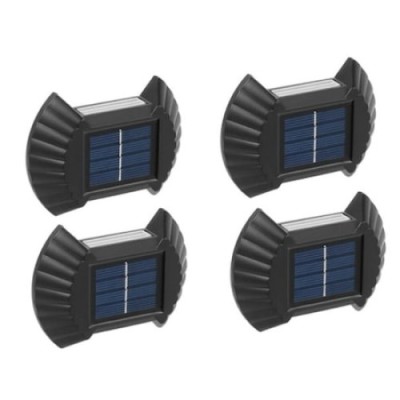 Set 4 Lampi solare de perete, FOXMAG24, lumina calda, cu acumulator, 2 LED-uri foto
