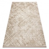 Covor modern DUKE 51541 bej - Geometric, structurat, foarte moale, franjuri, 180x270 cm