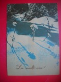 HOPCT 25037 IARNA -- FELICITARE AN NOU -CP VECHE -IP--INTREG POSTAL - ROMANIA - CIRCULATA