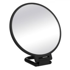 Oglindă Dublă de M&acirc;nă, Model Rubber, Marire x2, Culoare Negru, M&acirc;ner 9cm