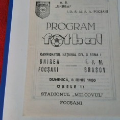 program Unirea Focsani - FCM Brasov